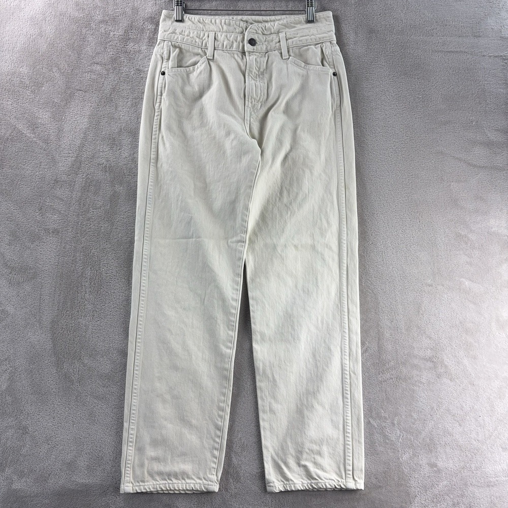 Veronica Beard Blake Classic Straight High‎ Rise Jeans Womens Size 27x28 Cream